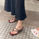 French high-heeled shoes for women in summer, new style with pincer feet, slim heels, high heels, comfortable cat heels, herringbone sandals, and flip flops