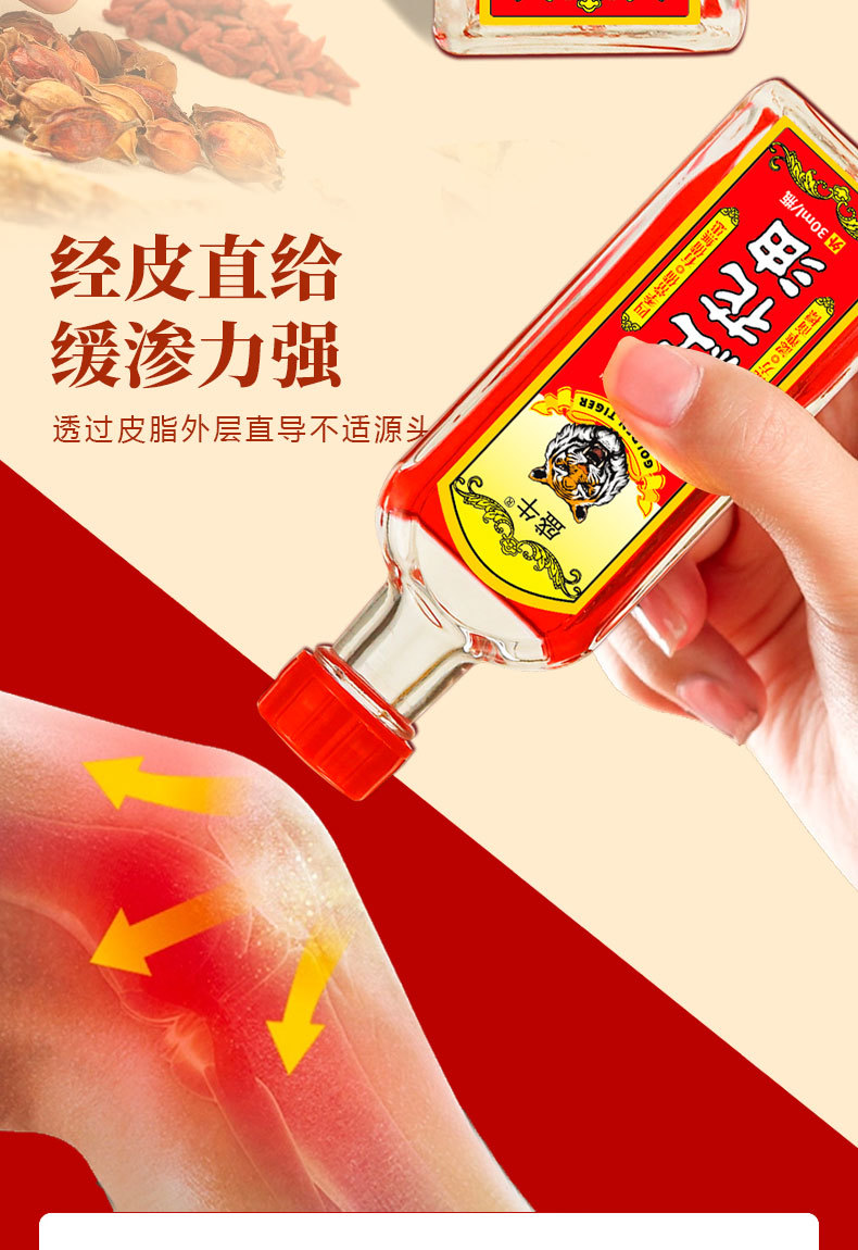 Jin Hu Hong Hua You Medicated Oil External Analgesic Liniment for Massage and Muscle Discomfort 30ml in use