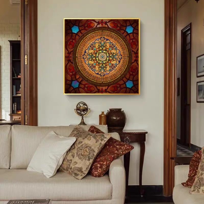 Southeast Asian Thai Thangka Decorative Painting Mandala Ethnic Style Mural Living Room Restaurant Teahouse Special Hanging Painting