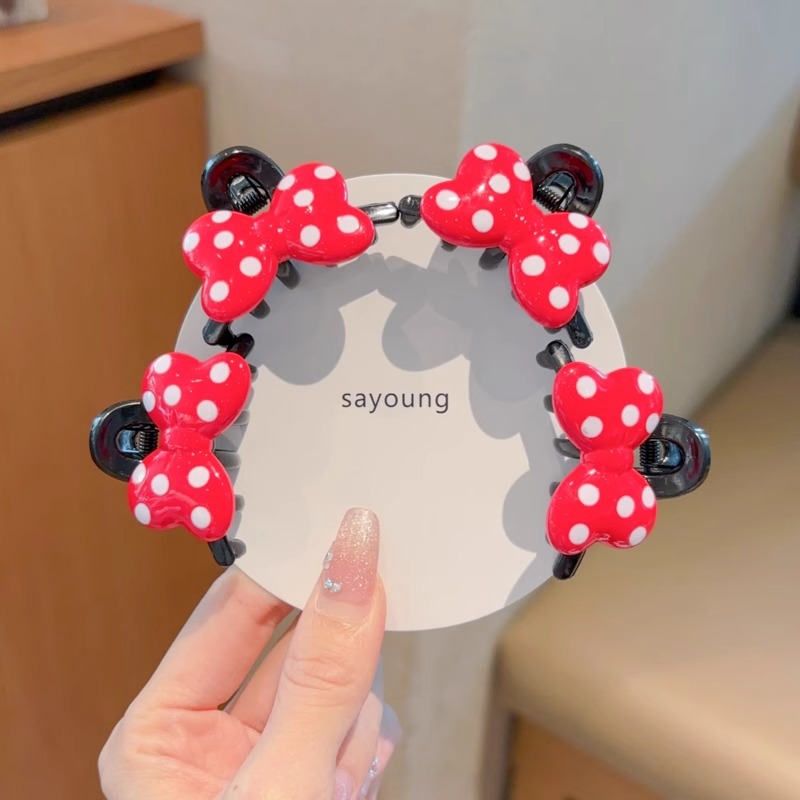 Niños adorables ondas puntos de arco clip de agarre 2024 nueva tarjeta de cabello princesa pequeña cabeza de clip de cabello