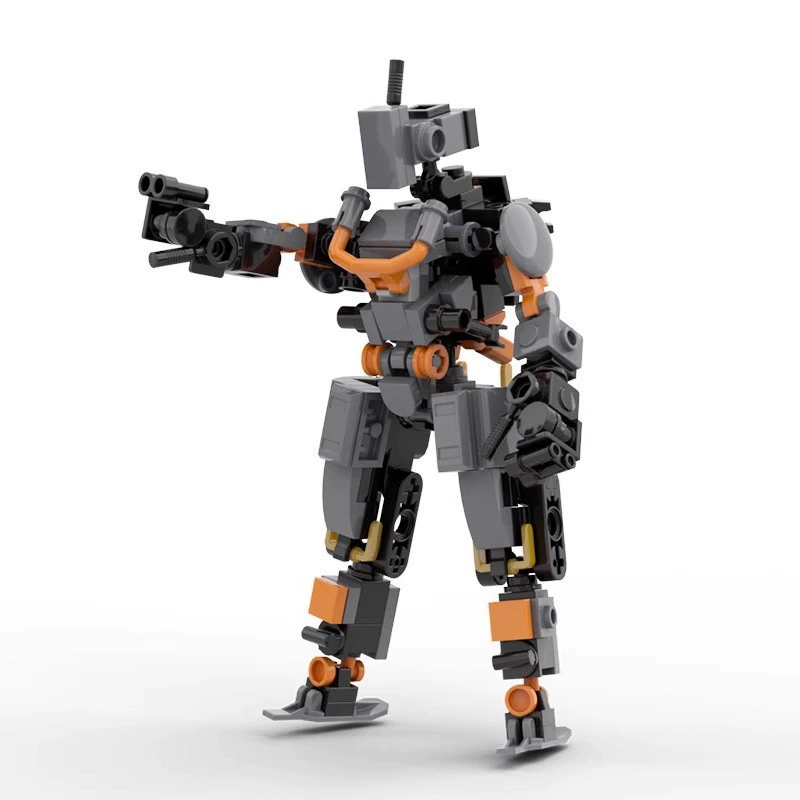 Собранные строительные блоки Mini Agent Orange модель робота-меха MOC, совместимая с серией креативной сборки Lego