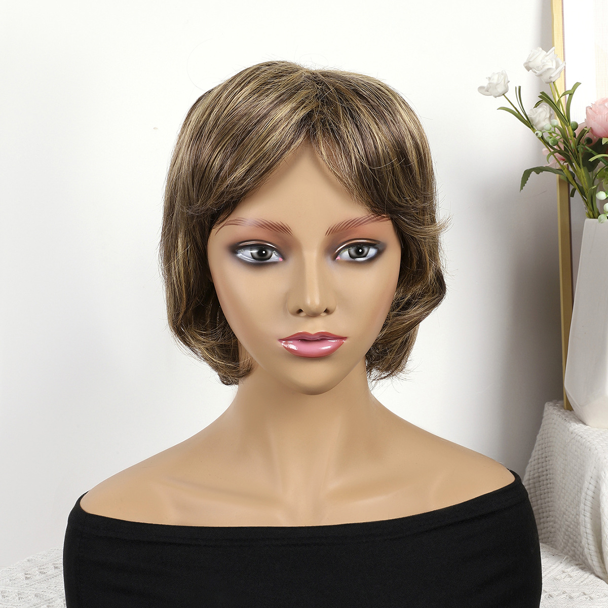 Fibra química al por mayor bob cabello pelucón mecánico pelucón cubierta de pelo