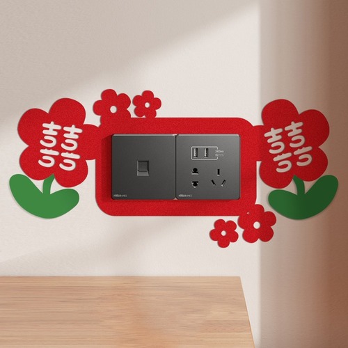 Wedding switch stickers socket decoration happy word stickers living room bedroom wedding wedding room layout set wedding supplies collection