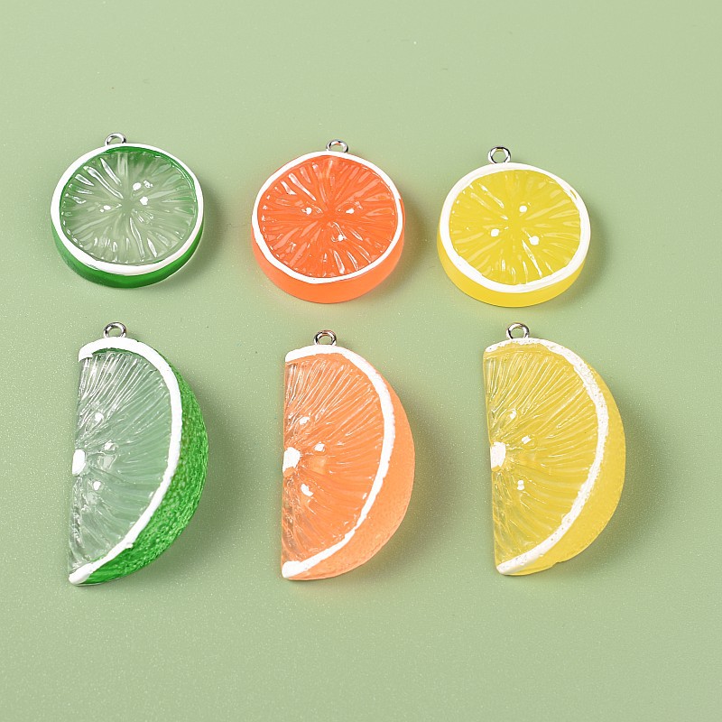 1 Piece 2.2*4cm 2.5cm Resin Lemon Orange Pendant display picture 1