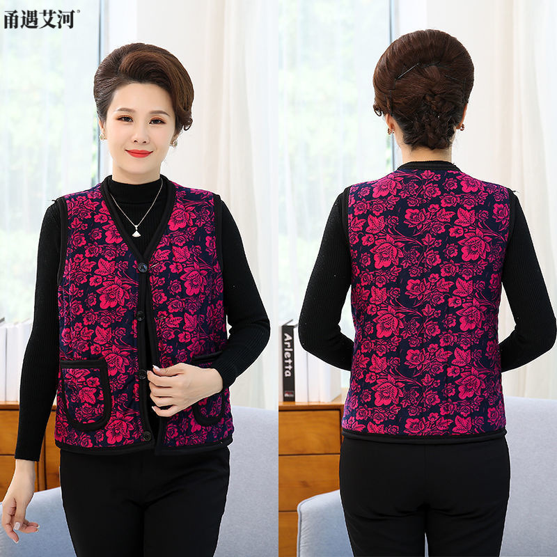 2020秋冬新款中老年棉马甲女士加绒加厚妈妈装大码保暖坎肩背心