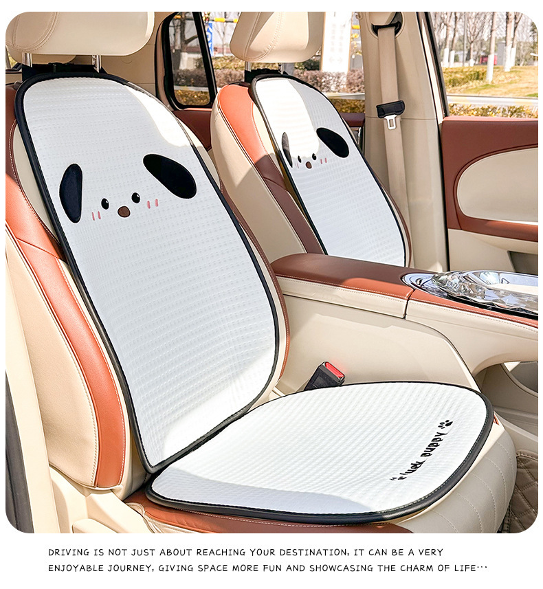 Cute Puppy Car Lumbar Support Ice Silk Breathable and Comfortable Car Seat Cushion Lumbar Pillow Universal Car Lumbar Support for All Seasons