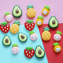 樹脂卡通水果 奶油膠手機殼草莓牛油果 diy貼片髮飾材料飾品批發