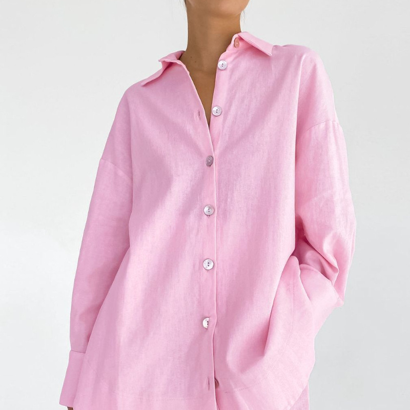 Commuting Casual Simple Pure Cotton Two-Piece Women's Clothing 2026 Spring and Summer New Shirt Set French Elegant Loose Fit for Women Commuting Casual Simple Pure Cotton Two-Piece Women's Clothing 2026 Spring and Summer New Shirt Set French Elegant Loose Fit for Women