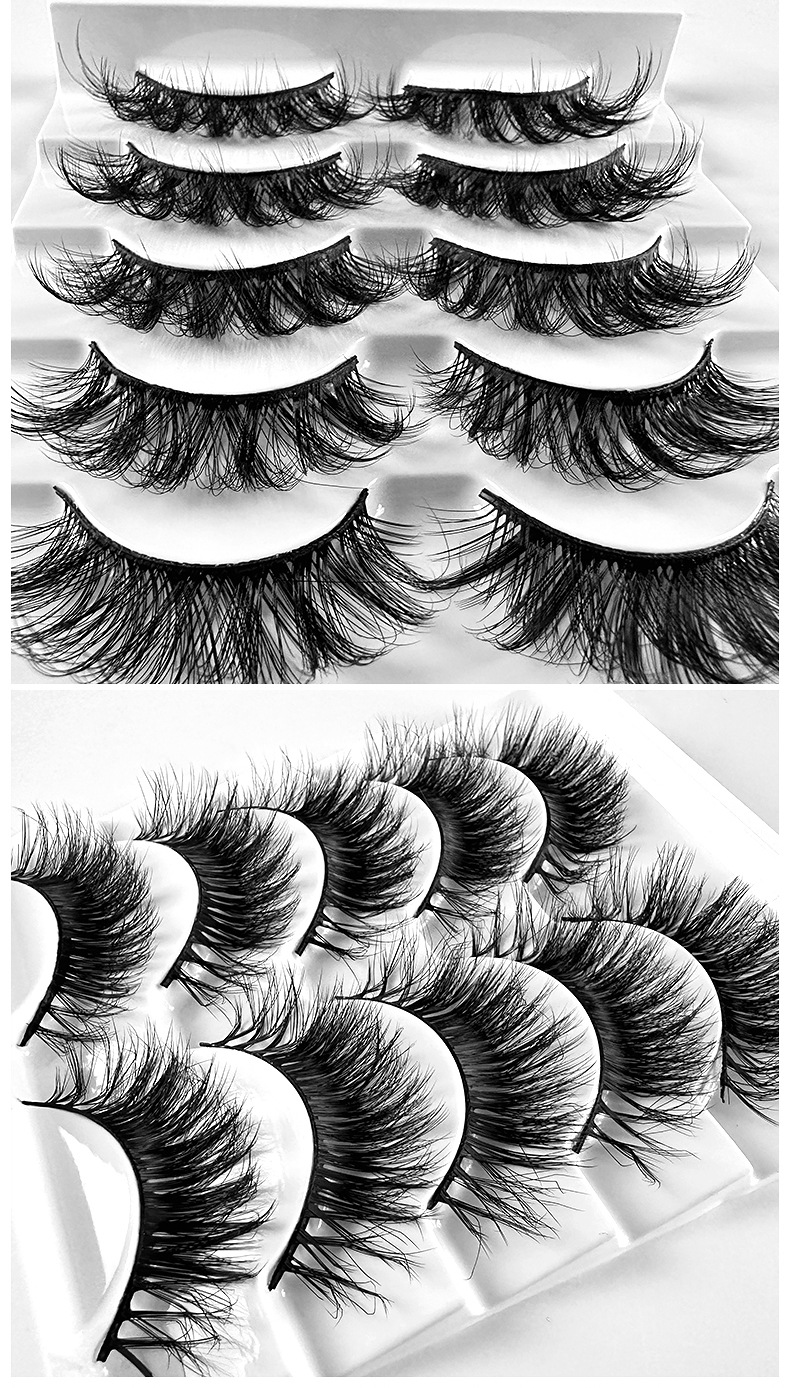 Elegant Solid Color Imitation Mink False Eyelashes 5 Pairs display picture 8