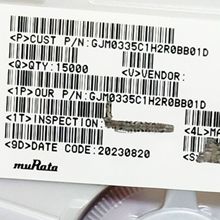 村田GJM0335C1H2R0BB01D高频0201贴片电容2PF误差0.1PF 50V C0G