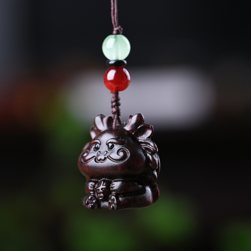崖柏十二生肖中式百款紫檀香汽车钥匙扣可爱包包手机挂件吊坠|undefined