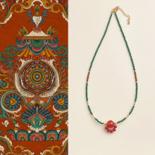 国潮原创红玛瑙猫爪项链复古新中式文艺锁骨链国风高级感毛衣链女