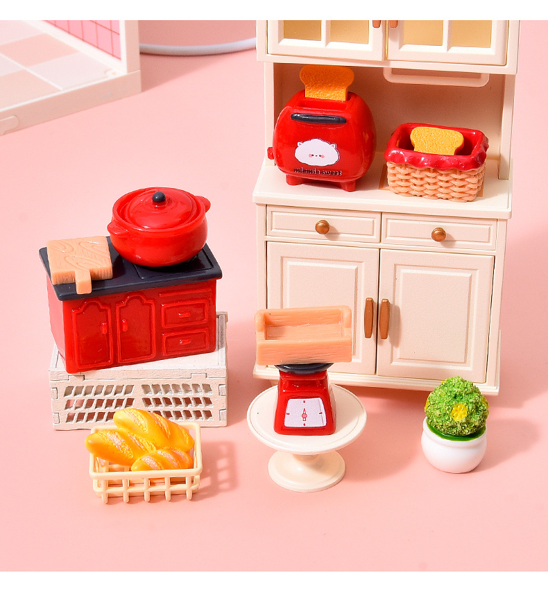 Simulated Retro Kitchen Utensils Set Resin Accessories Mini Kitchen DIY Dollhouse Pretend Play Toys Tabletop Decoration