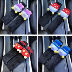 Car child safety belt holder, non-neck child strap, summer ice silk plush baby shoulder protector adjustment