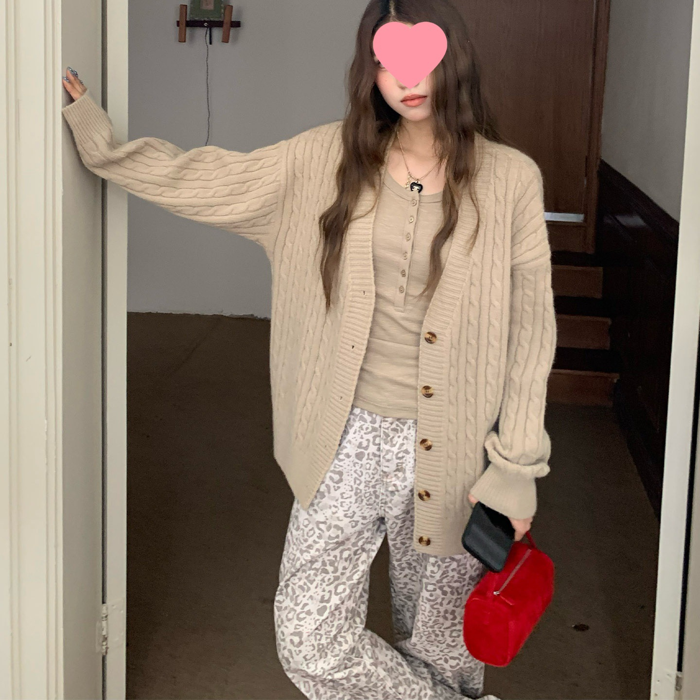 橘子树在哪儿奶fufu麻花毛衣外套女秋季慵懒软糯宽松百搭针织开衫