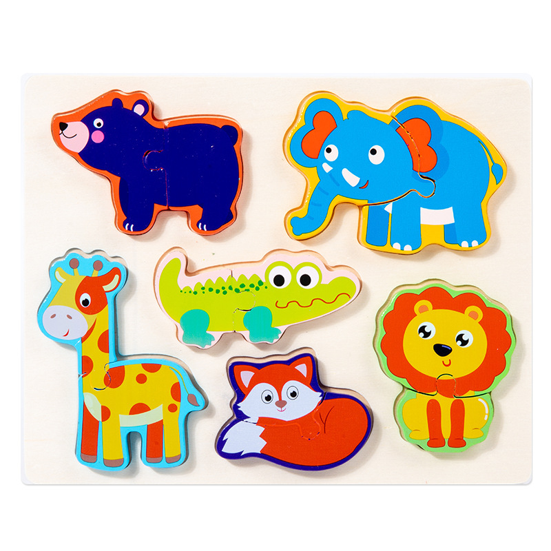 procesamiento de geometría estereoscópica clip puzzle infantil educación temprana de madera puzzle cognitivo de madera interactivo juguete de puzzle