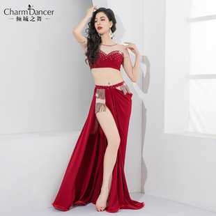 Whole City Dance Original Stitching Design Belly Dance Practice Suit Dynamic Tassel Oriental Dance Light Luxury Performance Suit suit