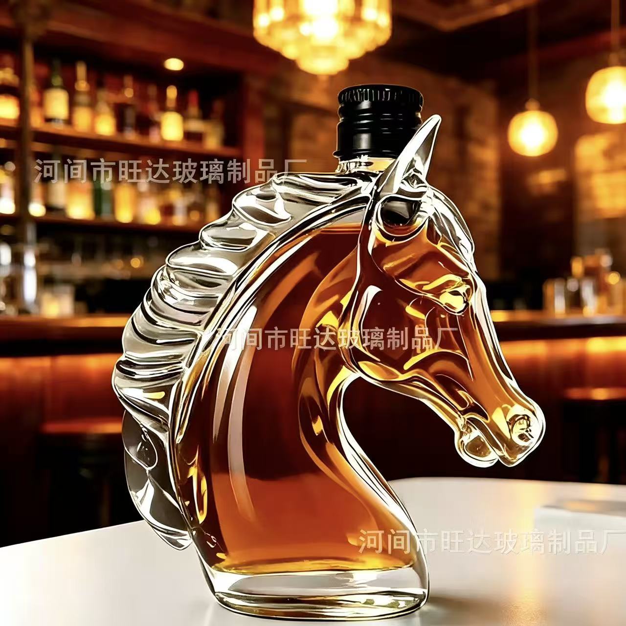 Decantador de Whisky con Forma de Cabeza de Caballo de Vidrio para Vino y Whisky image 4