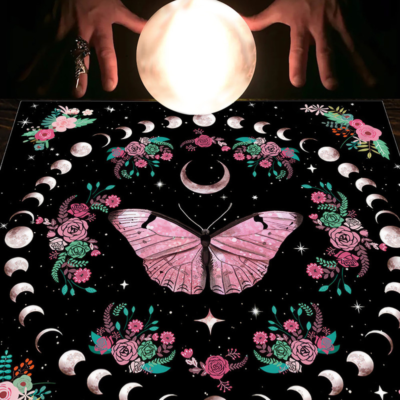 タロットテーブルクロスTarot Tablecloth布パッドタロット月相太陽生命樹綿布テーブルクロス|undefined