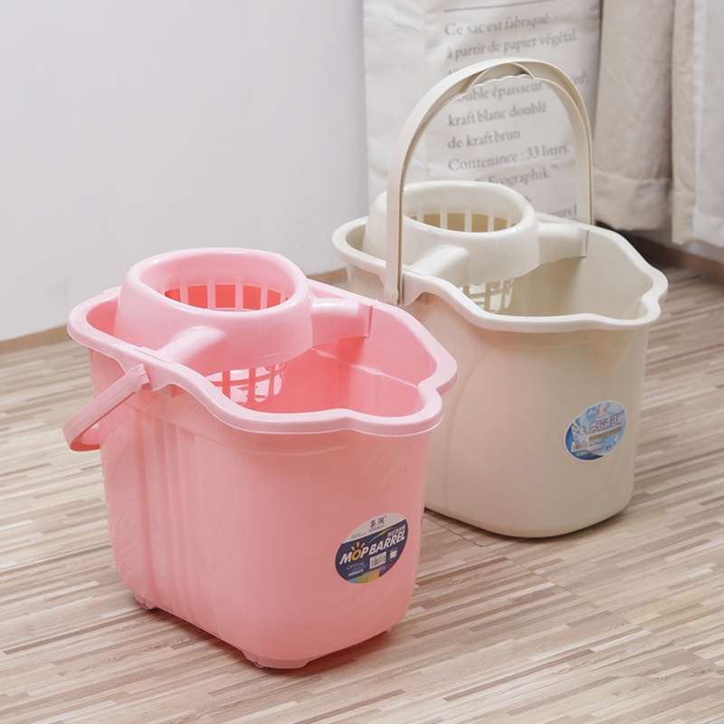 Household Pulley Mop Bucket Cleaning Bucket Plastic Mop Bucket Dormitory Toilet Squeeze Bucket Wholesale Rong Run