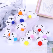 芝麻街DIY儿童毛球 手缝叉叉大眼睛毛线球饰品毛绒球纺织辅料批发