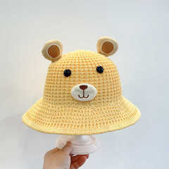 Round-Nose Teddy Bear Children's Hat Spring and Summer Baby Grass Hat Summer Infant Sun Protection Hat Sun Hat Cooling Hat