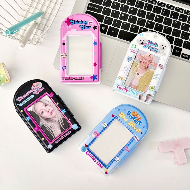 Original y2k American cartoon polaroid card book photo storage book three-inch photo album snap button small card book card bag