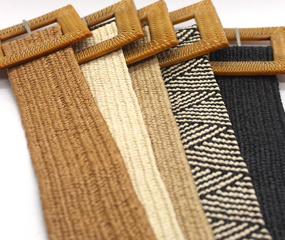 Square Pattern Women'S Gender Basic, Simple Style Style Basic Simple Style Square Straw Women's Woven Belts