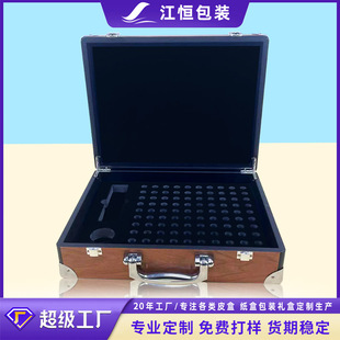 High-grade cosmetics leather box custom beauty salon private health care products set box wood grain paper skin care essence gift box