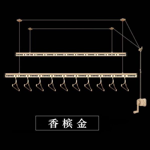 Balcony hand-cranked lifting drying rack double-rod indoor thickened drying rack single-rod double-rod multifunctional drying rack