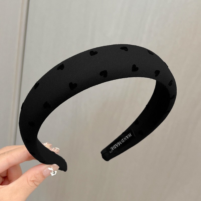 高級気質の黒い灰色のしわの蝶結びの愛の波の点のカチューシャの高い頭のトップのカチューシャのスポンジの布芸の百合の髪飾り|undefined