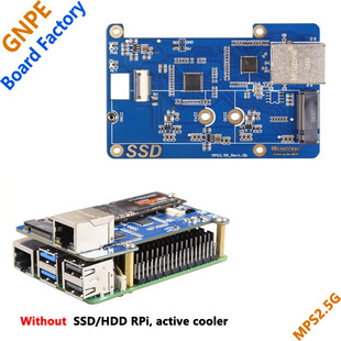 Raspberry Pi 5 MPS2.5G PCIE to NVME SSD 2.5G Ethernet HAT 2242 2280