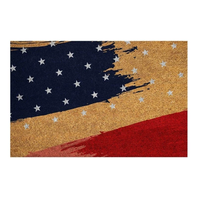 Avtomobil döşəmə paspasları — Entrance, Non-Slip, Water-Absorbent, Dirt-Resistant, Wear-Resistant - oil-painting-flag-4060cm-crystal-velvet