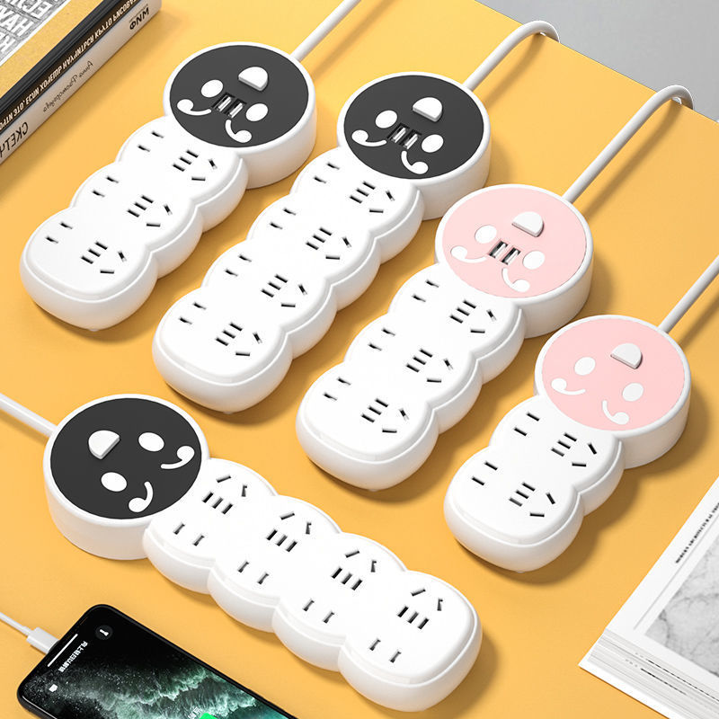 Tablero enchufable del enchufe del hogar del zócalo del panel de múltiples funciones del estudiante enchufable del dormitorio del cableado enchufable del USB con el alambre