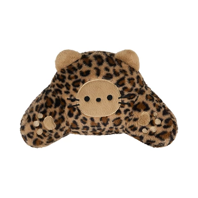 New Cross-Border Leopard Print Car: Seat cushion, seat cover - rabbit-fur-leopard-print-cat-waist-support