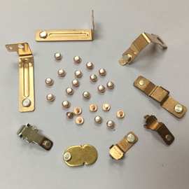 触点开关铜弹片连接片银触点导电铜片插座五金件铆接触片贴片端子