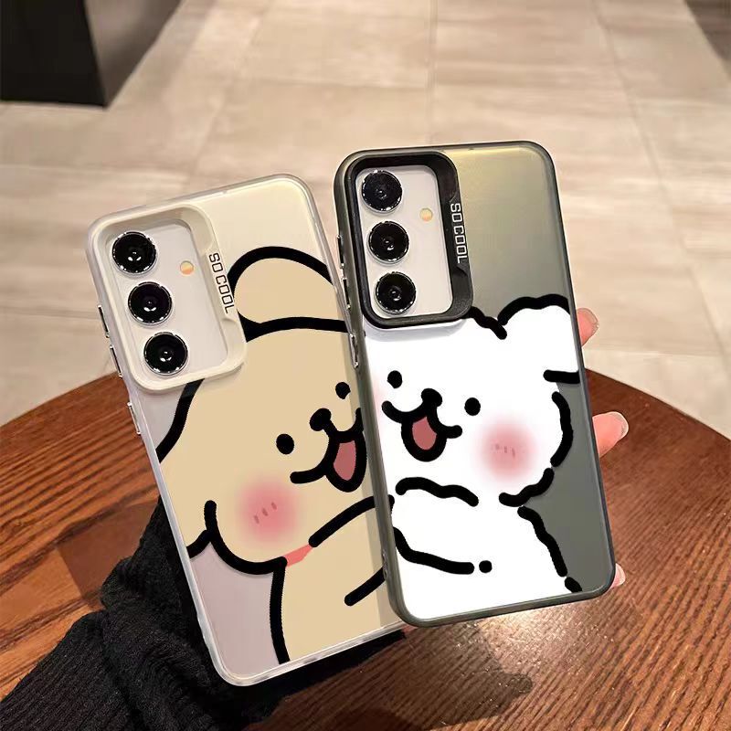 For Samsung A55 35 A53 34 phone case S24Ultra hold puppy S23FE/Note20Ultra