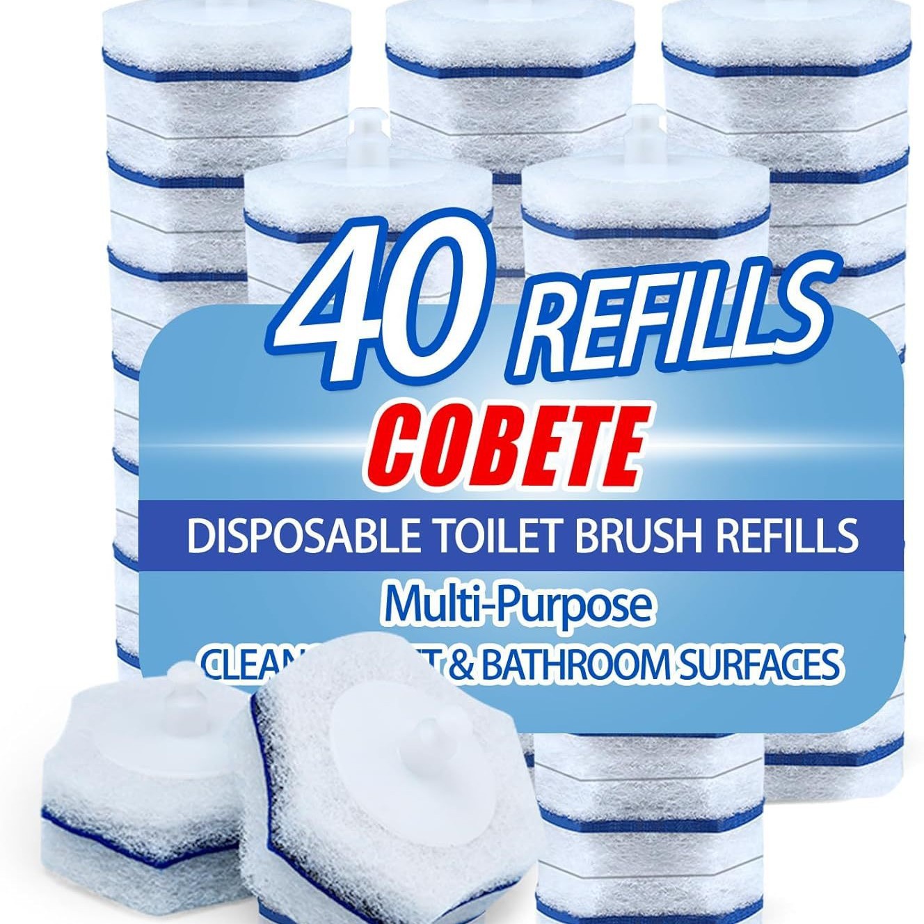 批发一次性马桶刷棒替换装,一次性马桶补充碗清洁刷,用于浴室厕所