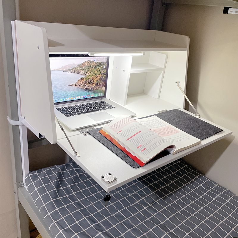 Wholesale Dormitory Bed Desk Suspended Liftable Plus Student Dormitory Lower Bunk Storage Study Folding Electric