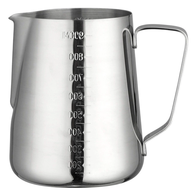 Нержавеющая сталь Лазерная внутренняя коррозия с шкалой кофе чашка с заостренным ртом молочный пузырьковый аппарат
