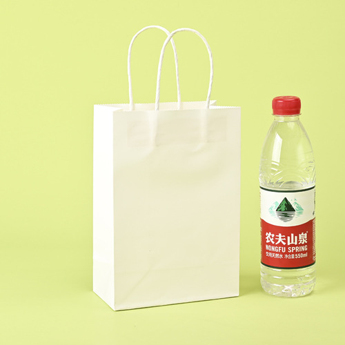 Kraft Paper Bags, Tote Bags for Milk Tea, Coffee, and Food Delivery—Thickened, Customizable in Small Batches
