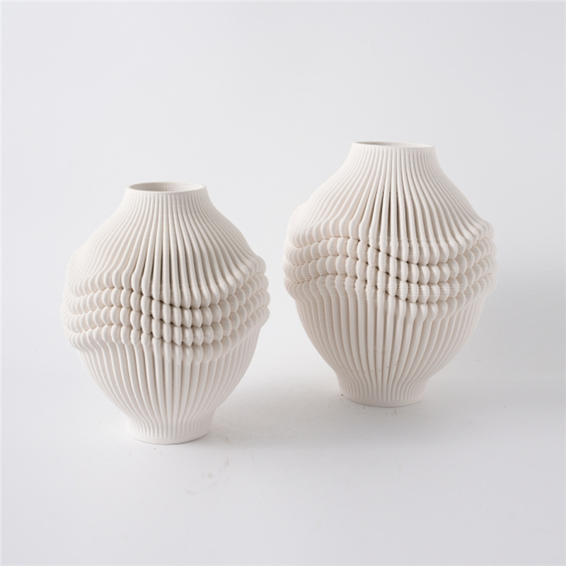 Moderno minimalista creativo 3D impresión de vasijas de cerámica modelo de casa decoración de encimera decorativa secadora de flores de forma especial