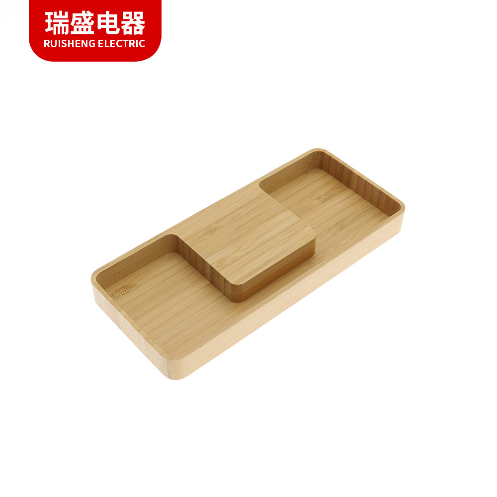 Oficina de bambú simple cargador inalámbrico de madera rectangular cargador inalámbrico de teléfono móvil Apple Huawei
