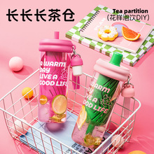 绿珠新款吸管水杯女夏天高颜值杯子耐高温tritan大容量塑料杯批发