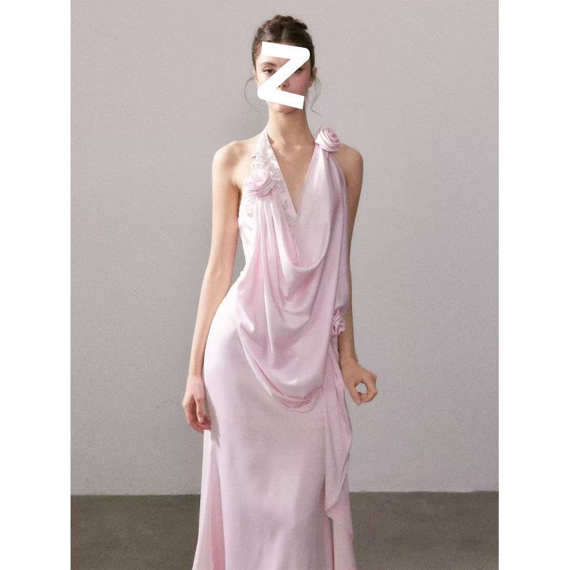 2026 Early Spring New Collection "Tyndall's Secret Realm" Summer New Muse Goddess Elegant Aurora Glossy Satin Long Dress