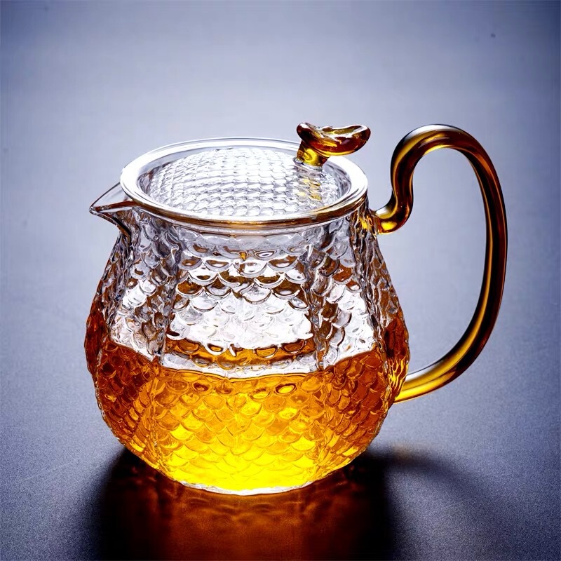 Hammered Glass Purple Sand Dragon Scented Pot Can Be Heated with Electric Ceramic Stove, Flower Teapot, Household Pu'Er Teapot, Black Tea Brewing Hammered Glass Purple Sand Dragon Scented Pot Can Be Heated with Electric Ceramic Stove, Flower Teapot, Household Pu'Er Teapot, Black Tea Brewing