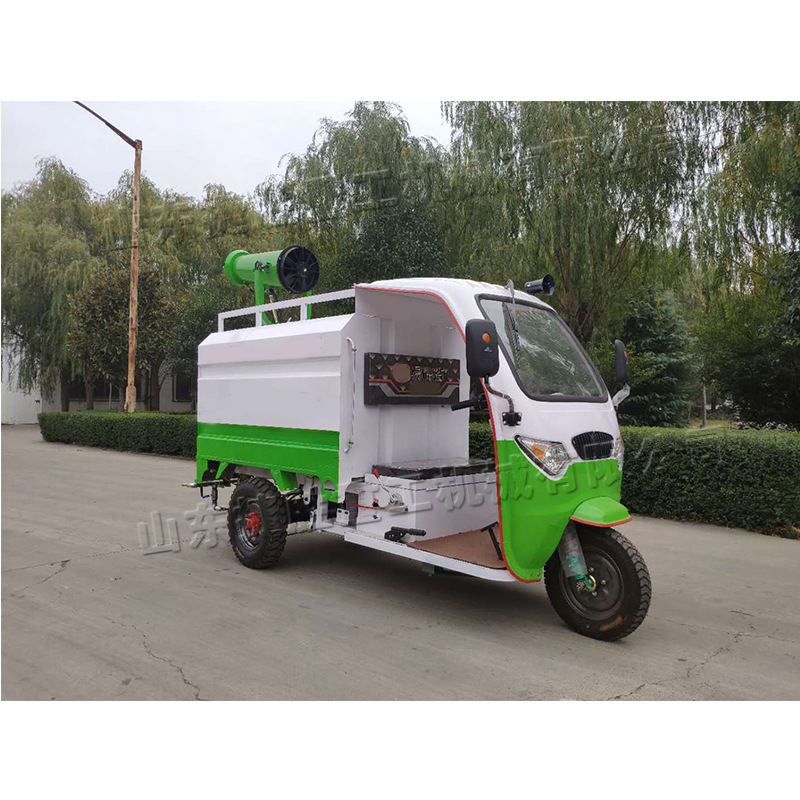 Camión de niebla eléctrica de tres ruedas sitio de saneamiento automático desinfección vehículo eléctrico de alta gama de eliminación de polvo