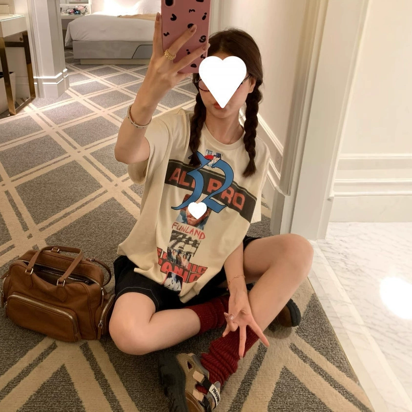 Чжанчжан 28.04.20:00 Летняя серия T! Винтажная свободная и модная футболка с принтом