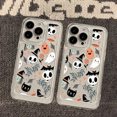 楽しいハロウィンのカボチャの幽霊 iPhone16ProMax用スマホケース Apple14Pro/13精密穴あき12