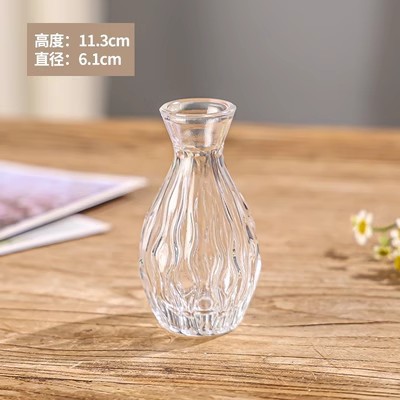 Retro repujado mini florero transparente hidropónico flor arreglo florero de cristal salón aromaterapia botella adornos Decoración